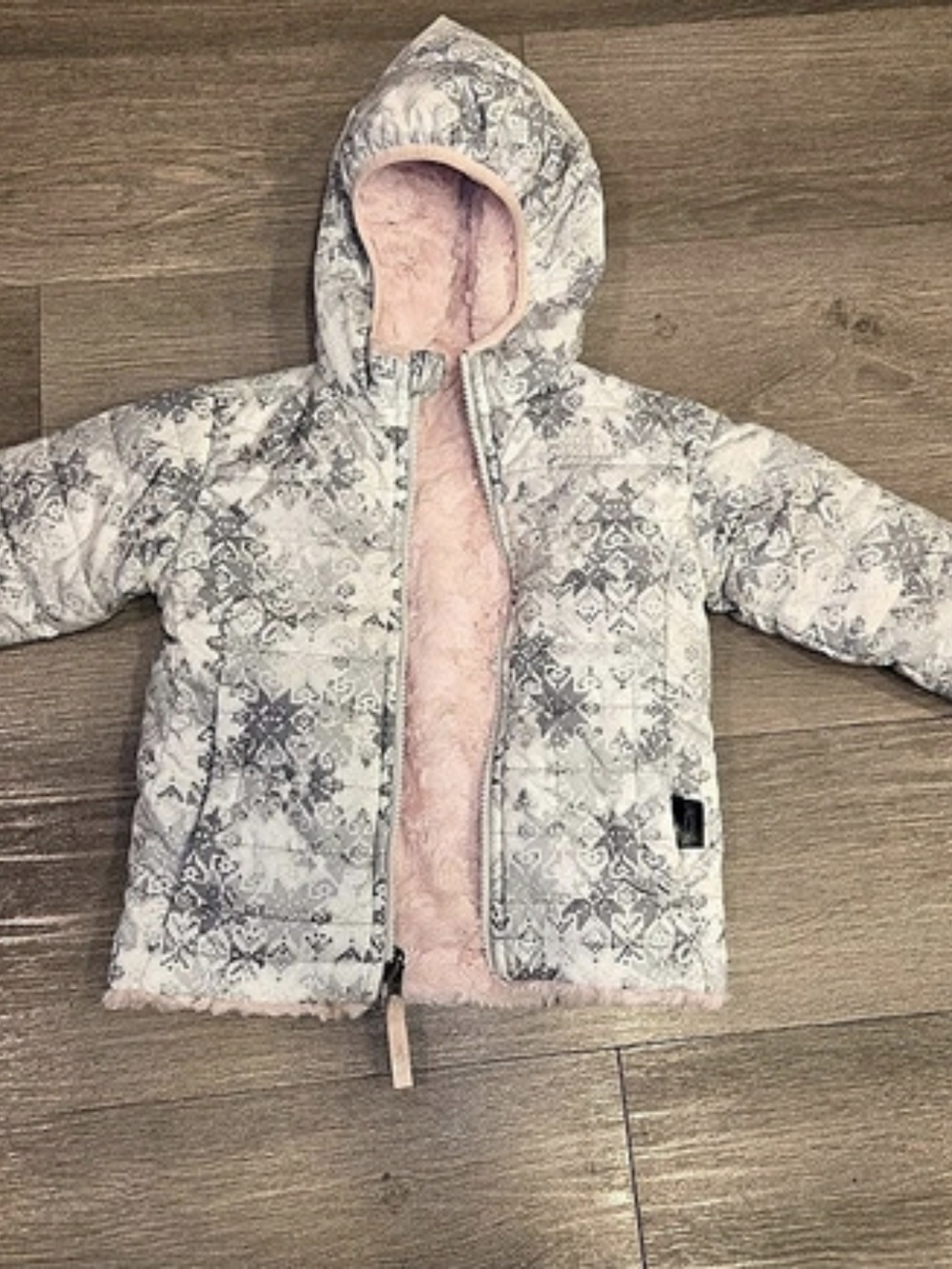 The North Face Reversible Perrito Insulated Jacket Gray & Pink